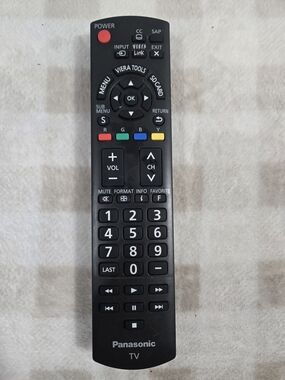 Panasonic Black Remote with Red, Green, Blue, Yellow Buttons